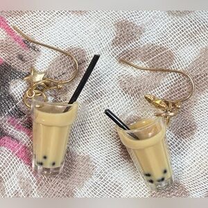 Bubble Tea Earrings Cute Fun Whimsical